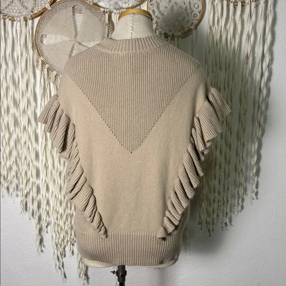 Munthe Eivan Knit Sleeveless Pullover with Ruffle Detail Large - Picture 7 of 12